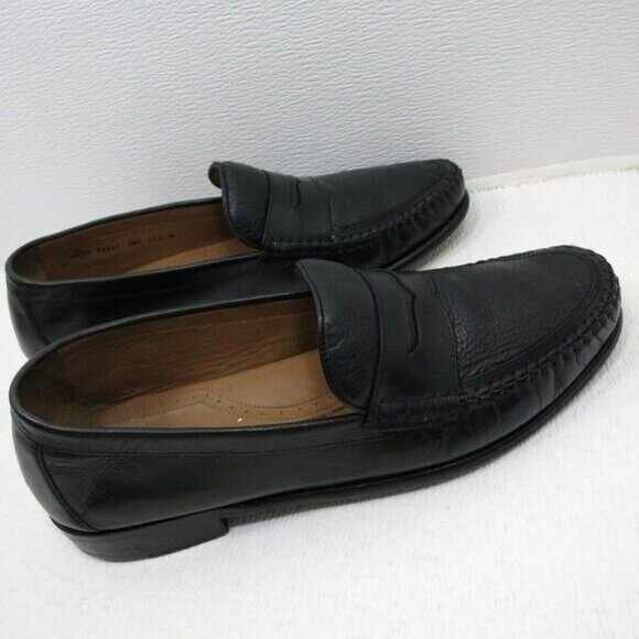 Brass Boot Strap Leather Casual Comfort Dress Penny Moccasins Shoes Men\'s 11.5 M main image 4